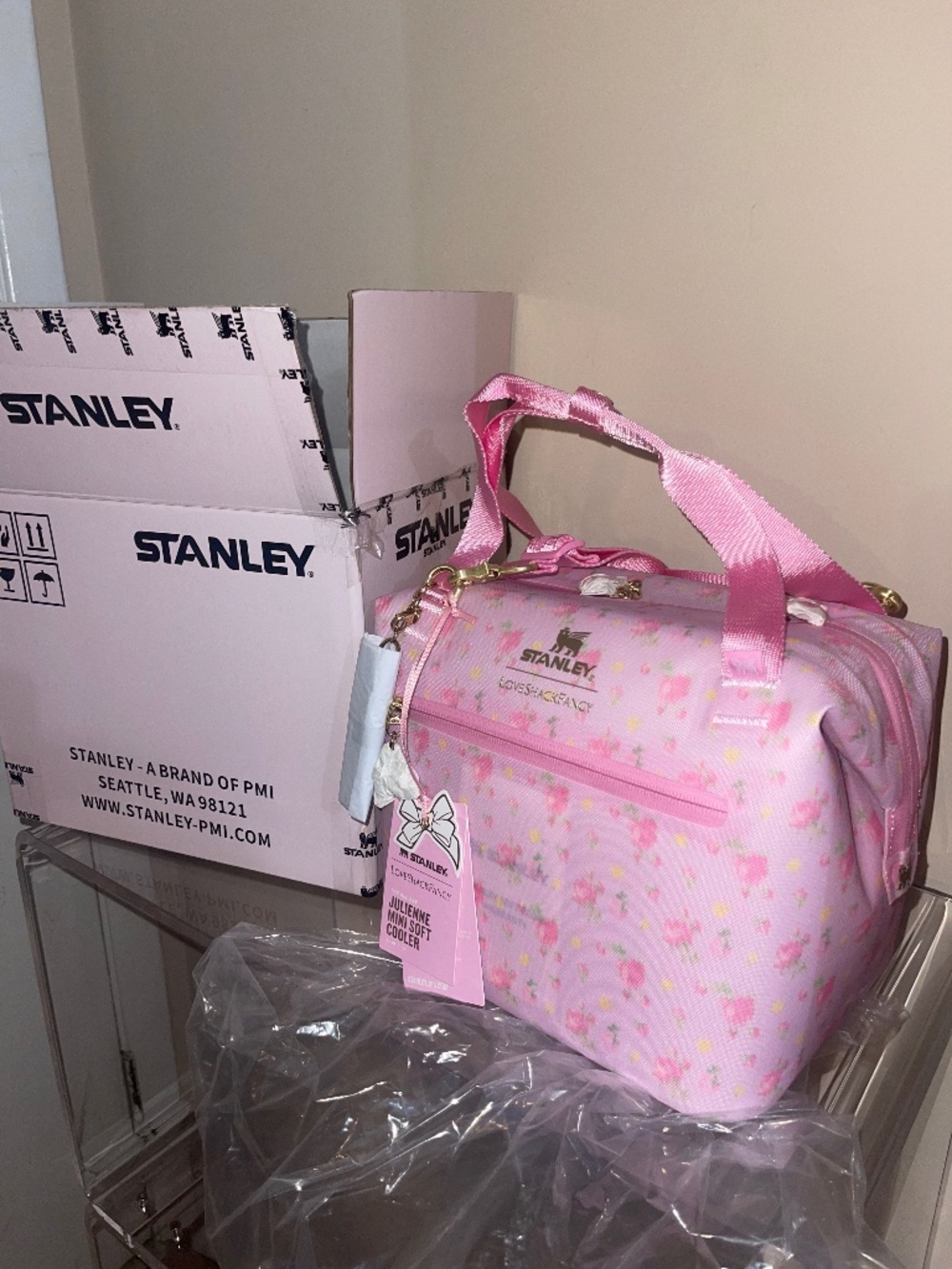 STANLEY + LOVESHACKFANCY Julienne Mini Soft Cooler • IBIZA SUNSET - Picture 4 of 7